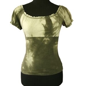 Y2K 2010s Wet Seal Tie Dye Fitted Babydoll Top Size Small